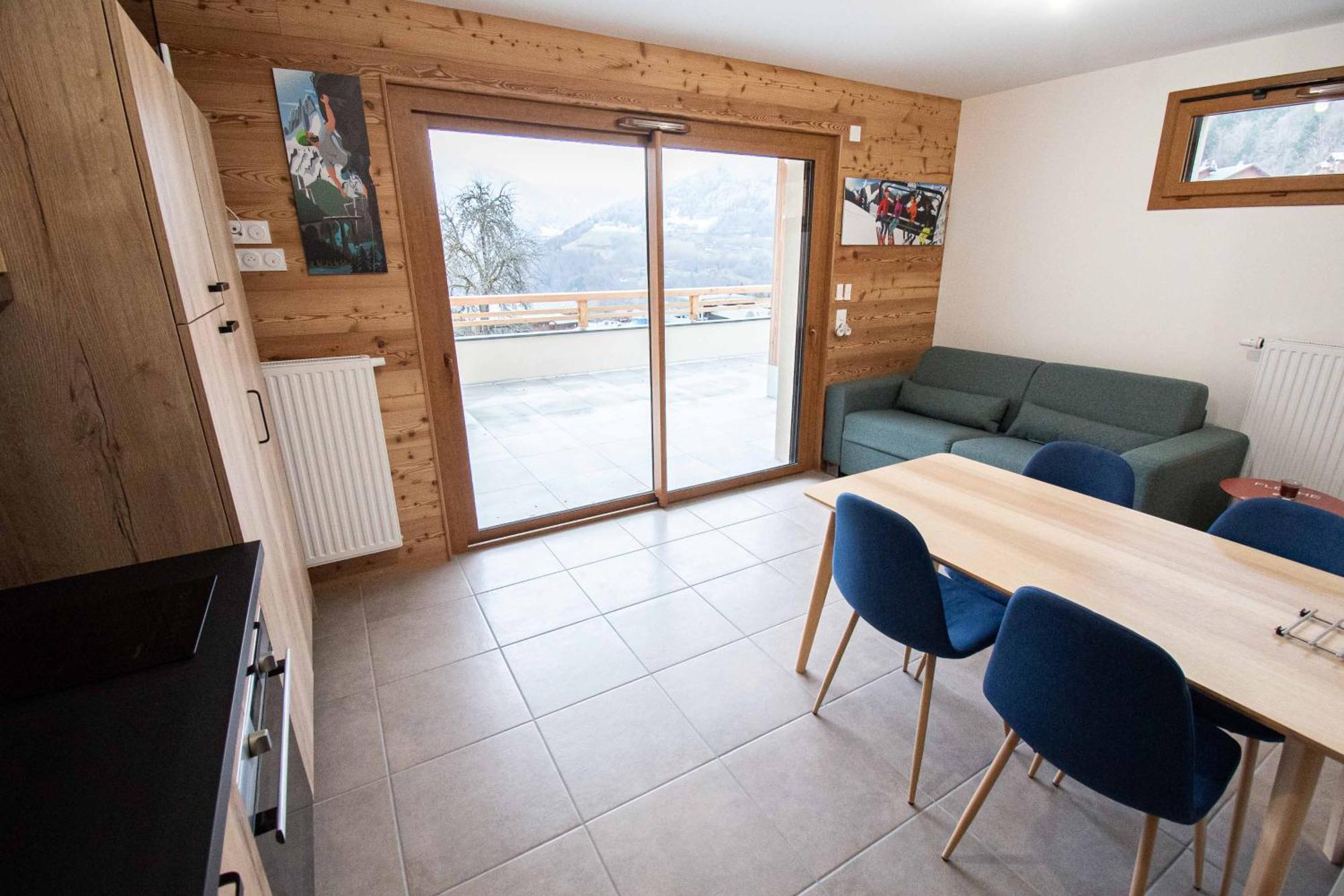 Le Snow Roc: Ski-In Studio with Panoramic Terrace and Sauna Saint-Jean-d'Aulps Exterior photo
